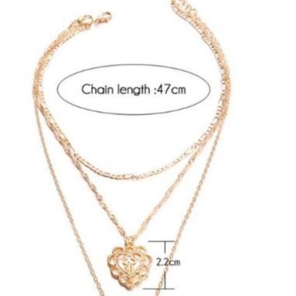 Boho Layered Cross Torque Chain Choker - Picture 4 of 4